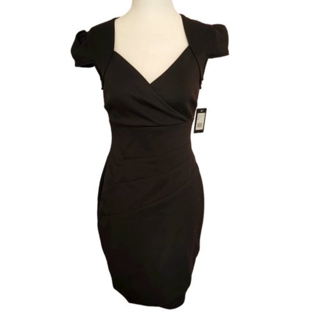NEW Guess "Emily" Women's Black Bodycon Cap Sleeve Cut Out Dress Size 4 NWT